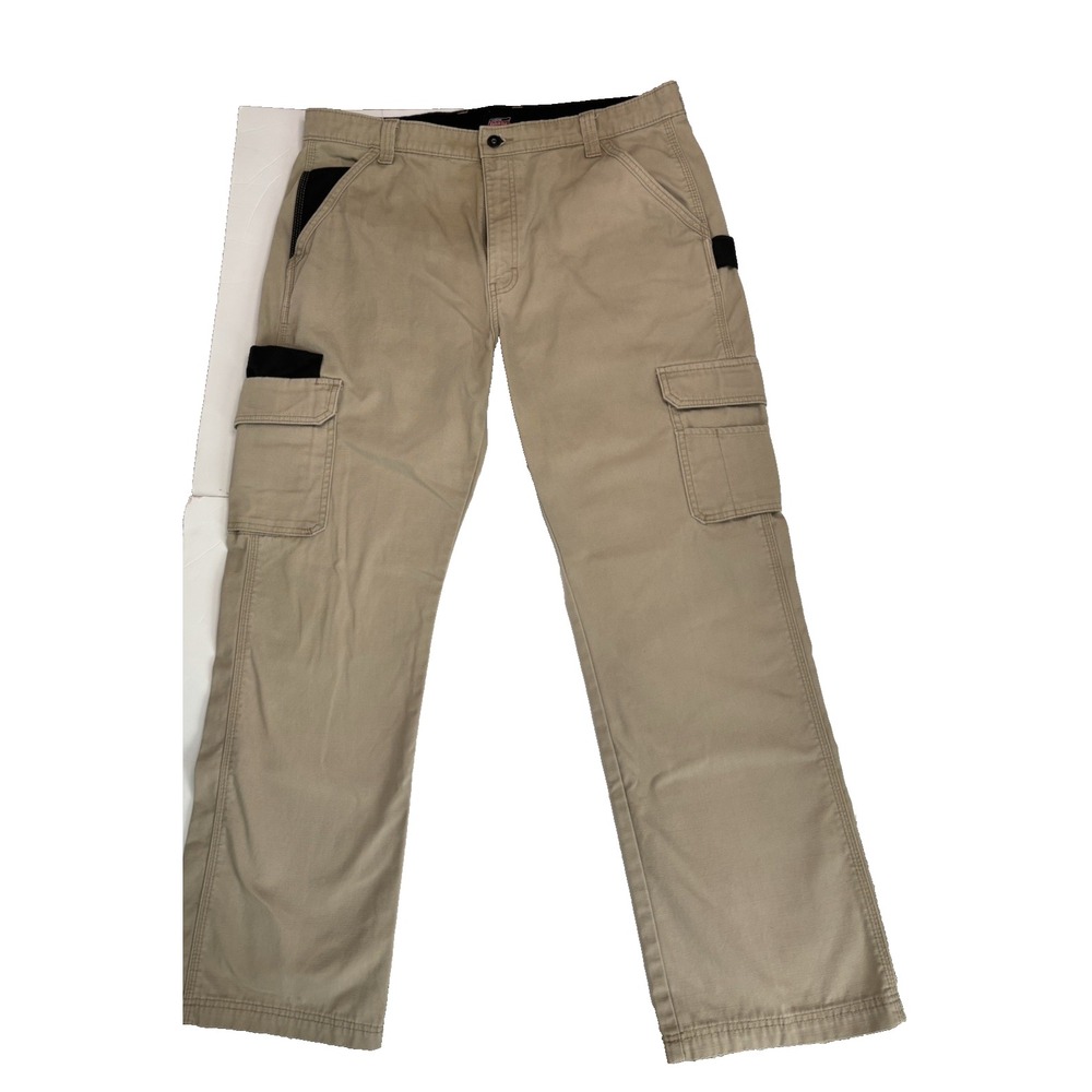 Dickies Mens Tan Ripstop Cargo Work Pants Straight Leg Khaki 36x31.5